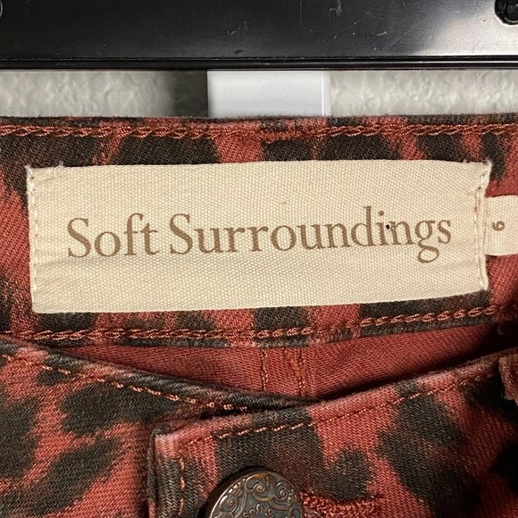 Soft Surroundings Womens The Ultimate High Rise Leopard Skinny Jeans Size‎ 6 - Picture 5 of 11
